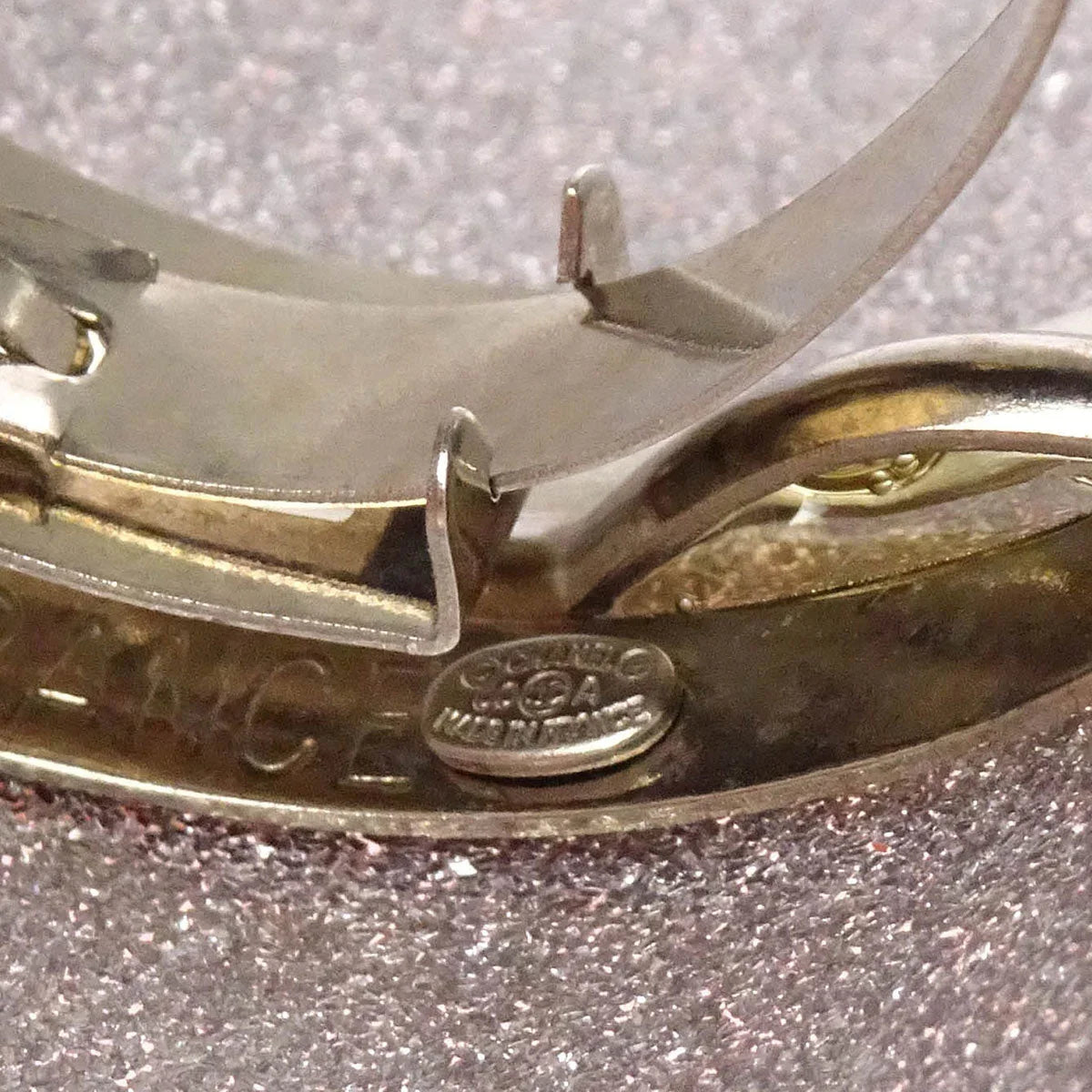 Chanel Hair Clip Hairpin Barrette Silver Pink 00A