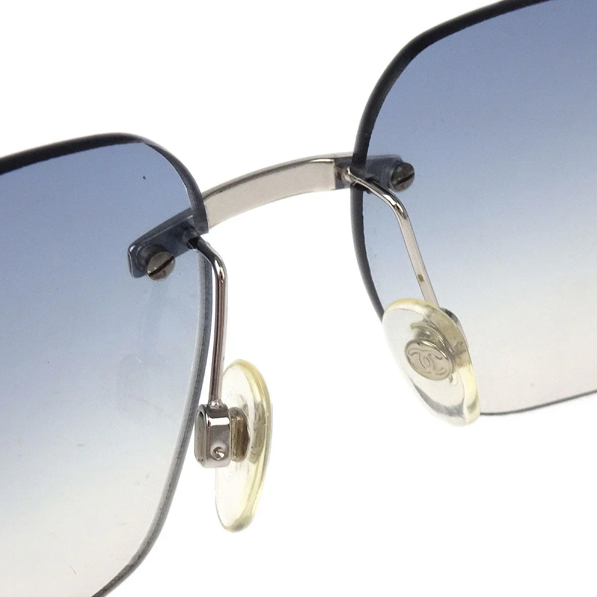 Chanel Sunglasses Eyewear Blue Silver Small Good