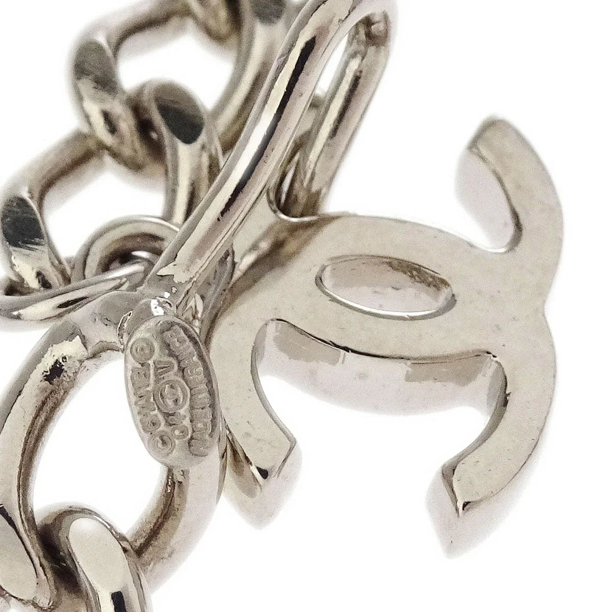 Chanel Silver Chain Belt Icon Small Good 04V