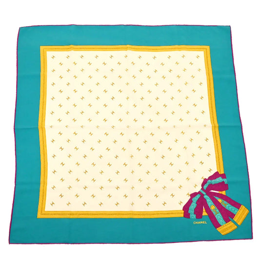 Chanel Turquoise Blue Scarf Small Good