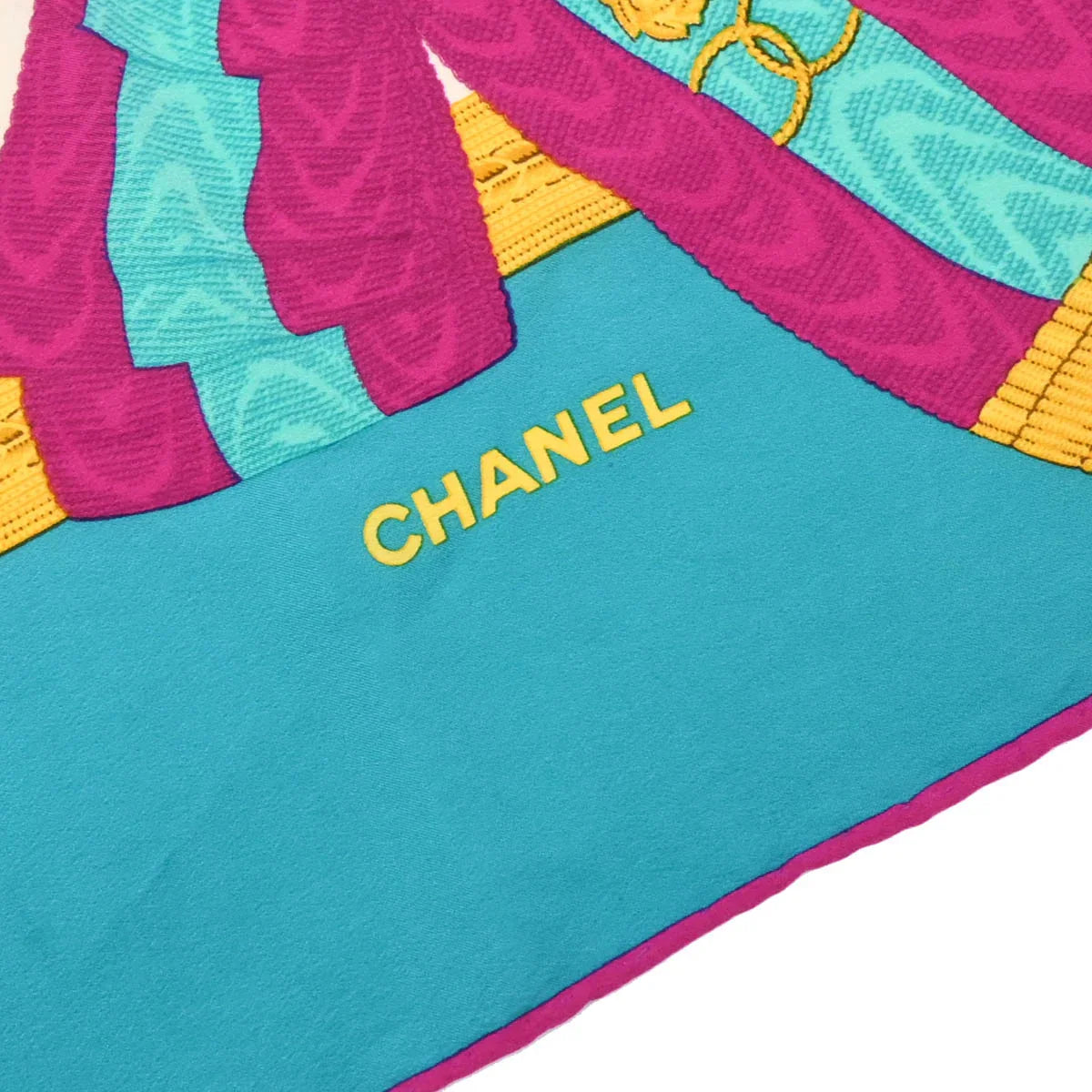 Chanel Turquoise Blue Scarf Small Good