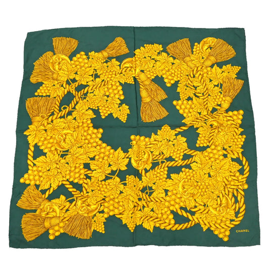 Chanel Dark Green Scarf Small Good