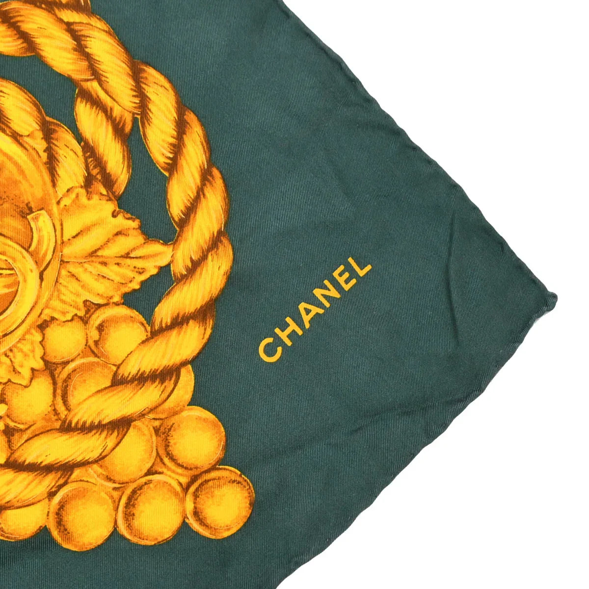 Chanel Dark Green Scarf Small Good