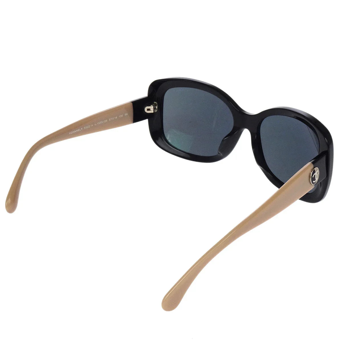 Chanel Sunglasses Eyewear Black Beige Small Good