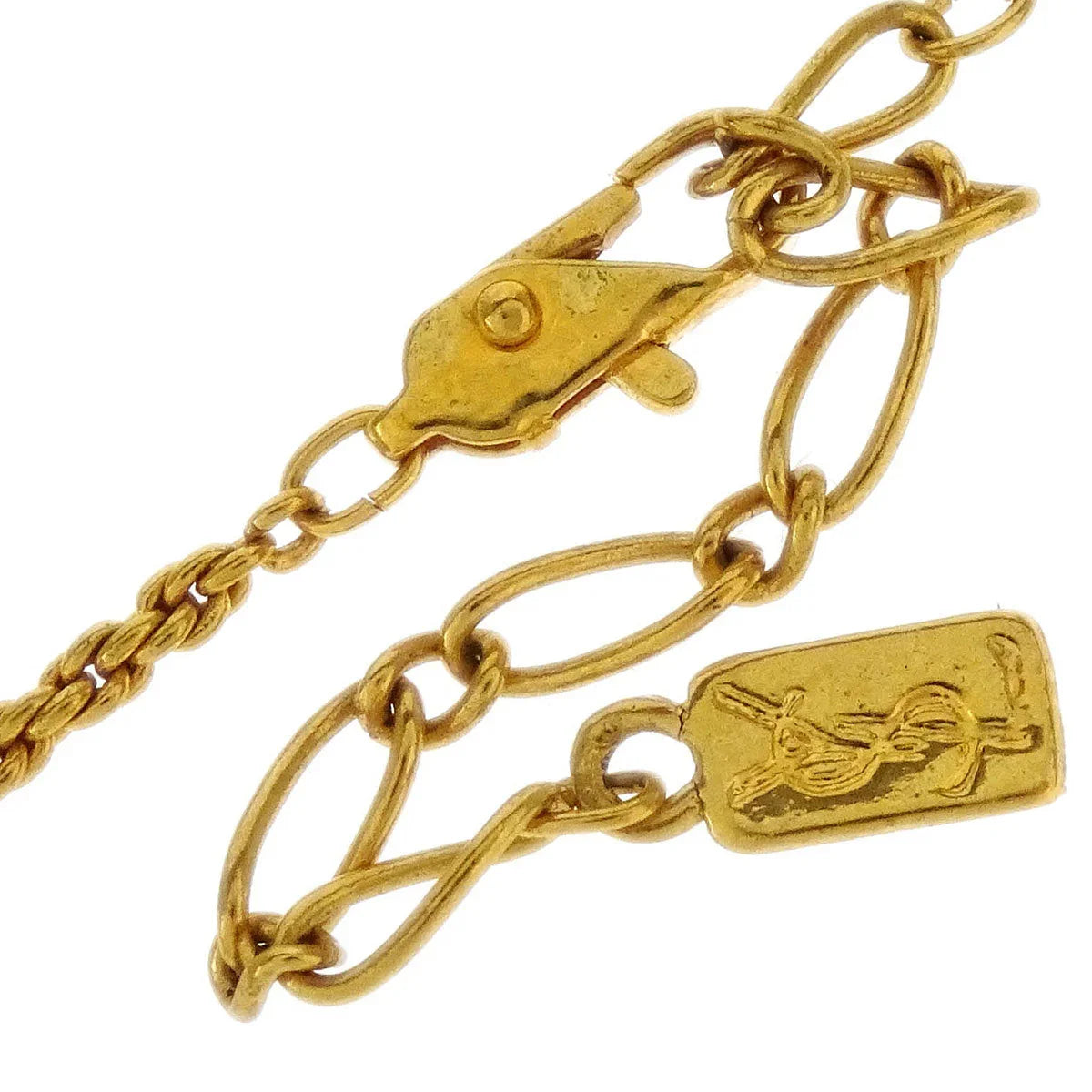 Yves Saint Laurent Gold Chain Necklace Pendant Heart