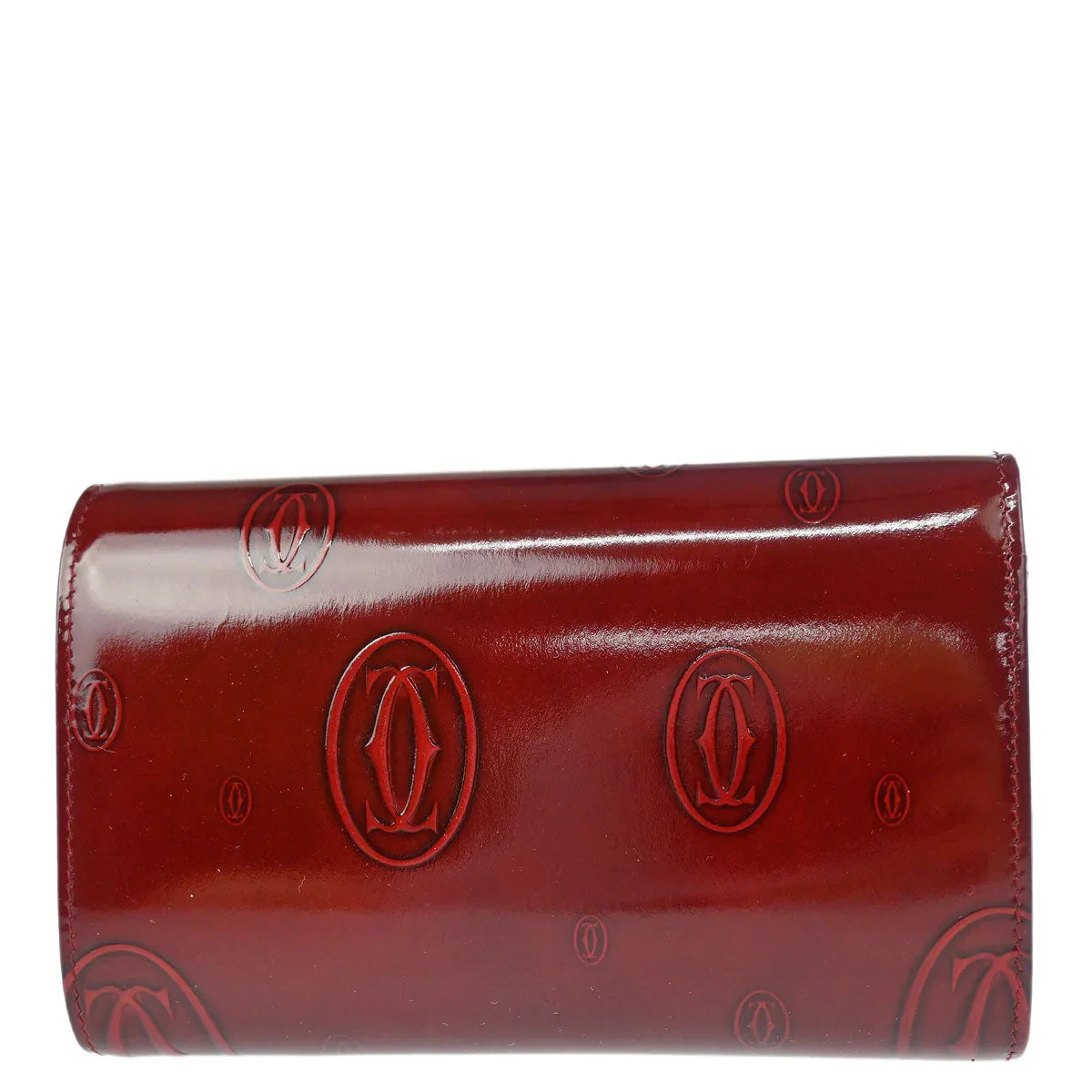 Cartier Bifold Wallet Happy Birthday Bordeaux Patent Leather