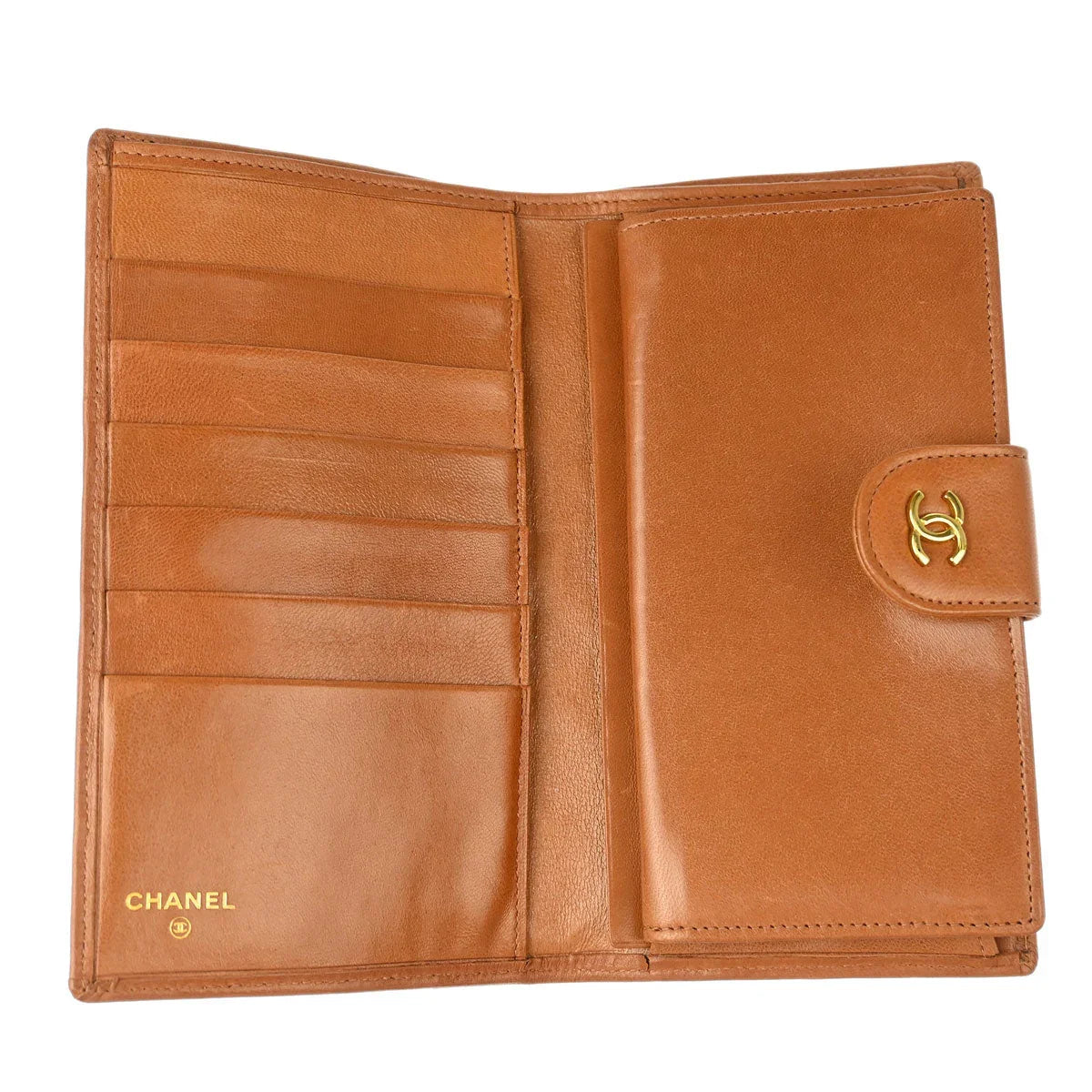 Chanel 1994-1996 Brown Lambskin Bicolore Wallet