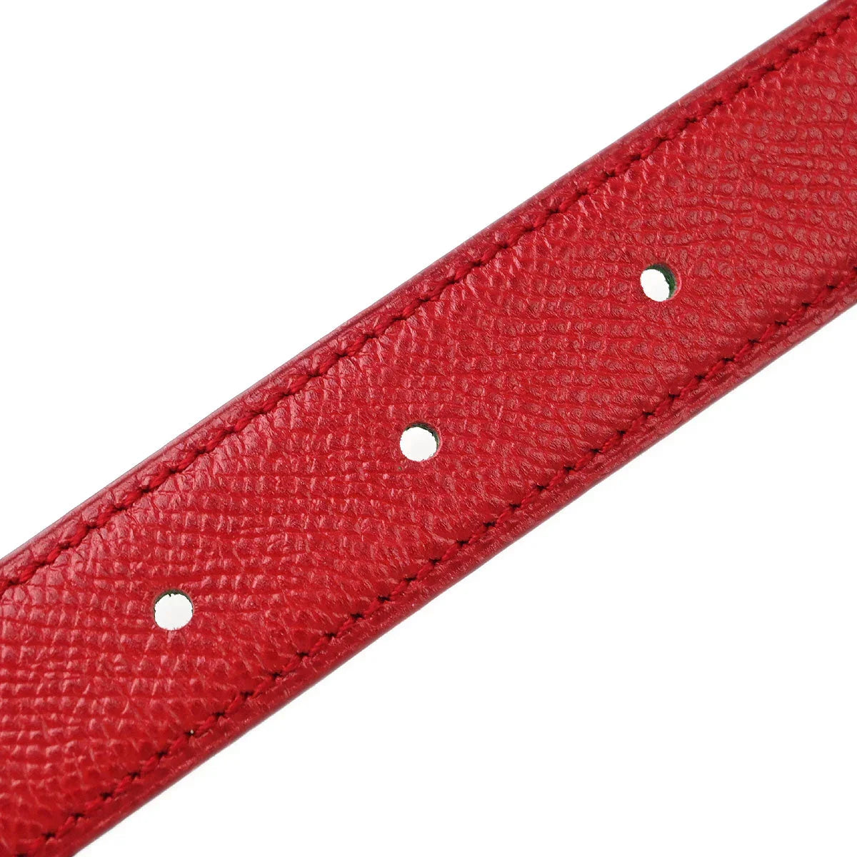 Hermes Red Courchevel Constance Reversible Belt #65 Small Good