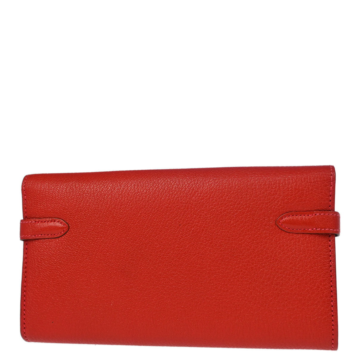 Hermes 2008 Rouge Venitienne Chevre Mysore Kelly Wallet Purse