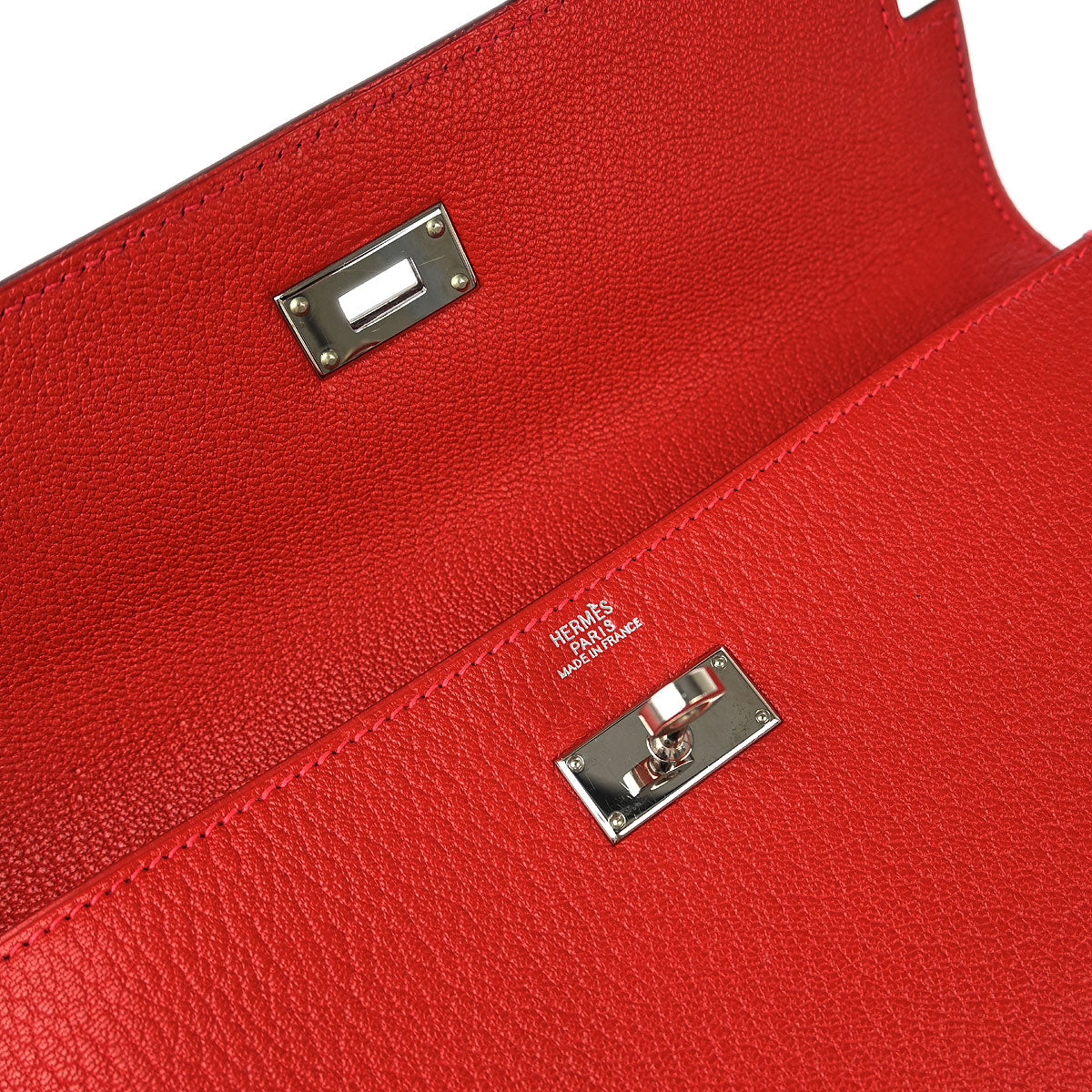 Hermes 2008 Rouge Venitienne Chevre Mysore Kelly Wallet Purse