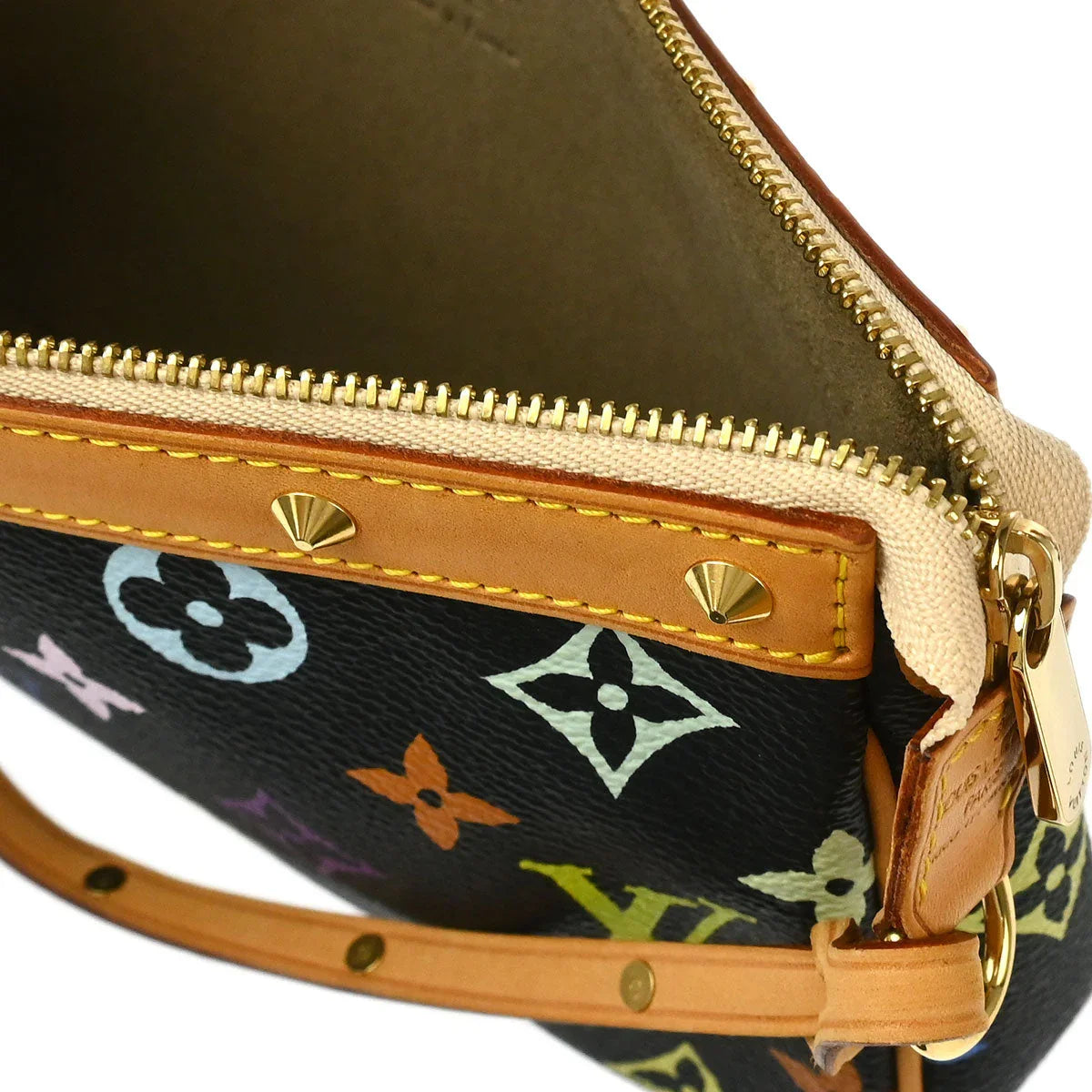 Louis Vuitton 2003 Black Multicolor Pochette Accessoires M92648