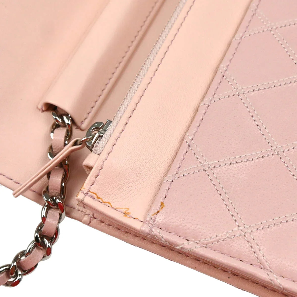 Chanel 2009-2010 Pink Calfskin Bicolore WOC Shoulder Wallet Bag