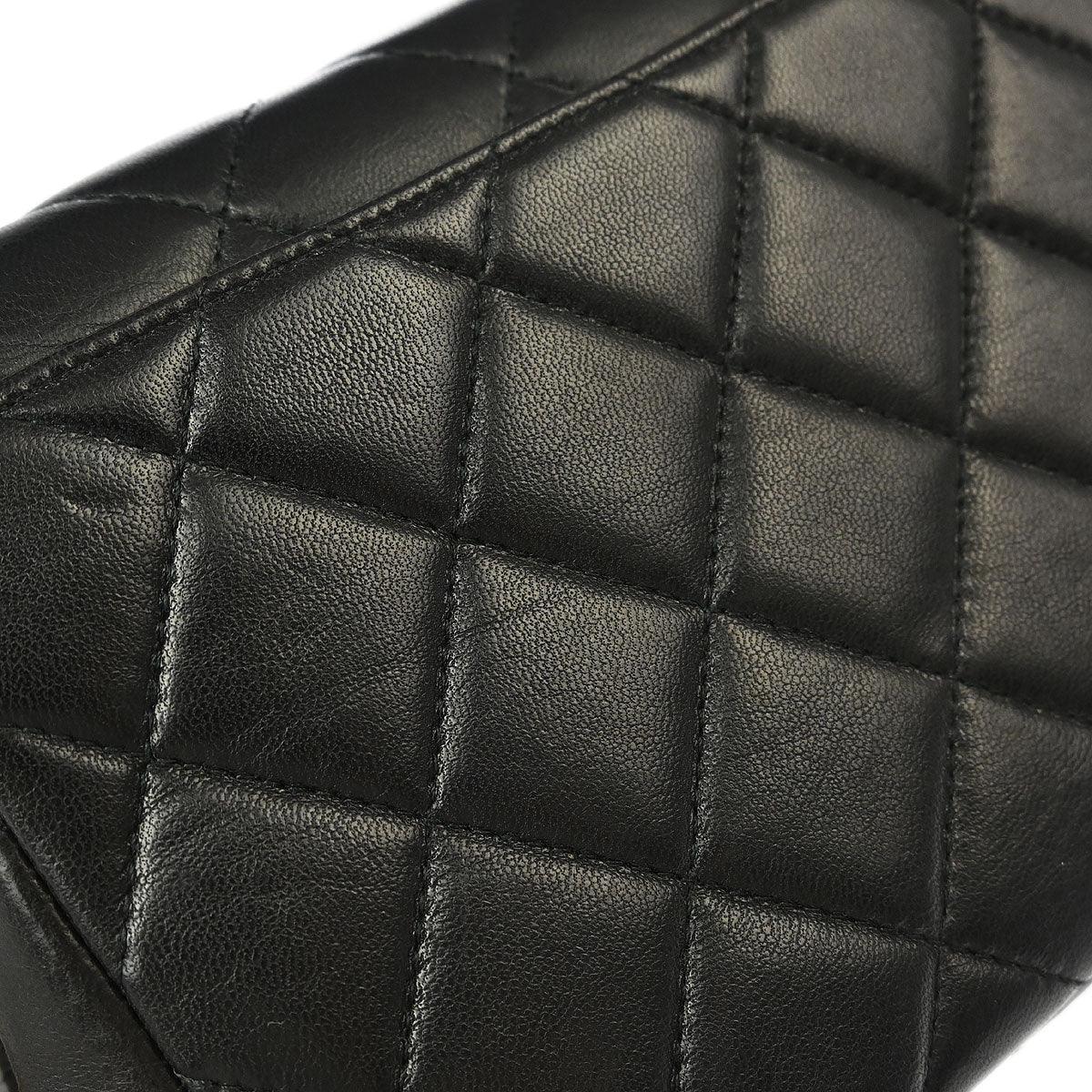Chanel 1996-1997 Black Lambskin Top Handle Handbag