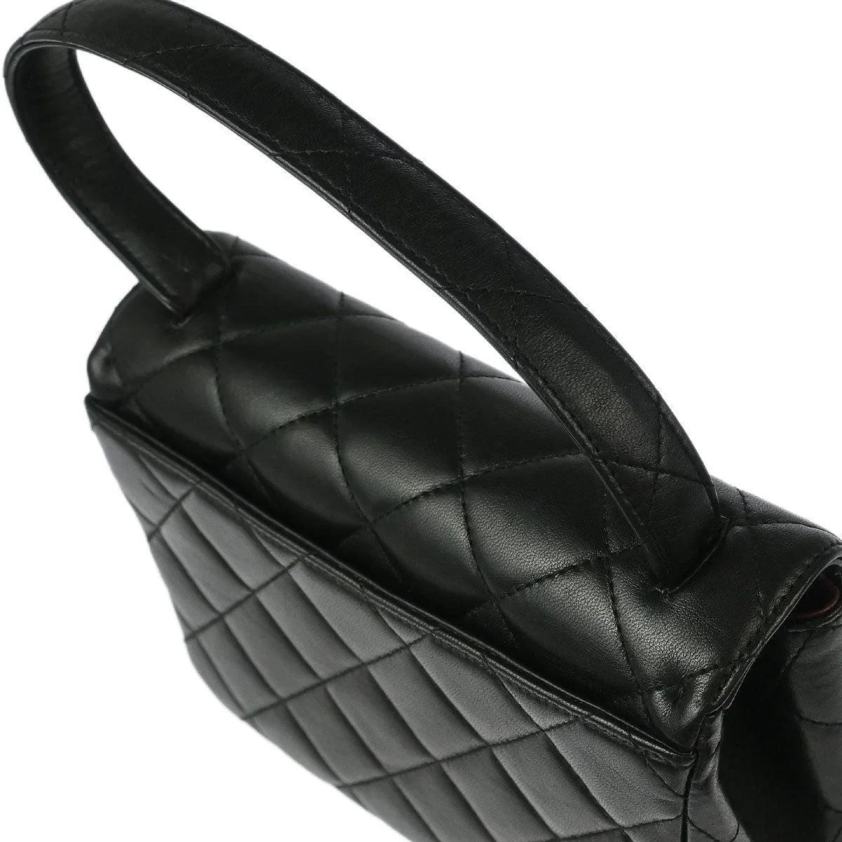 Chanel 1996-1997 Black Lambskin Top Handle Handbag
