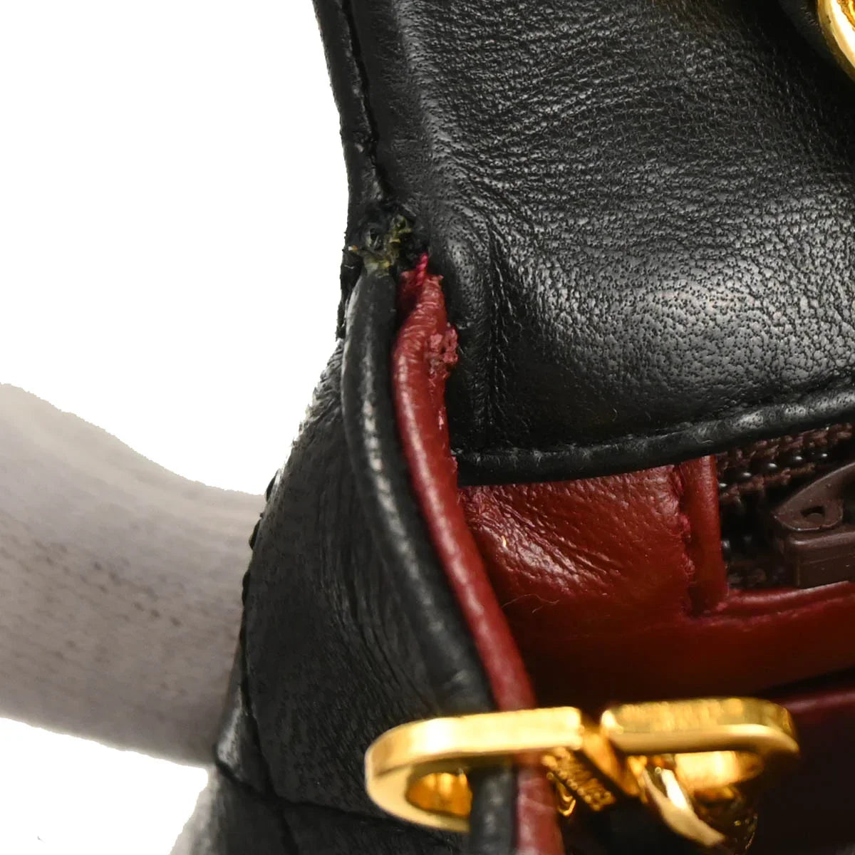 Chanel 1986-1988 Black Lambskin Mini Classic Square Flap Shoulder Bag
