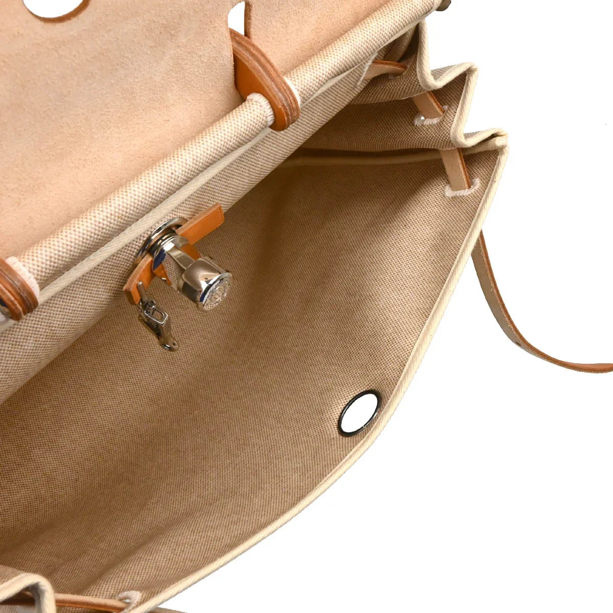 Hermes 2000 Beige Toile H Herbag MM 2 in 1 2way Shoulder Handbag