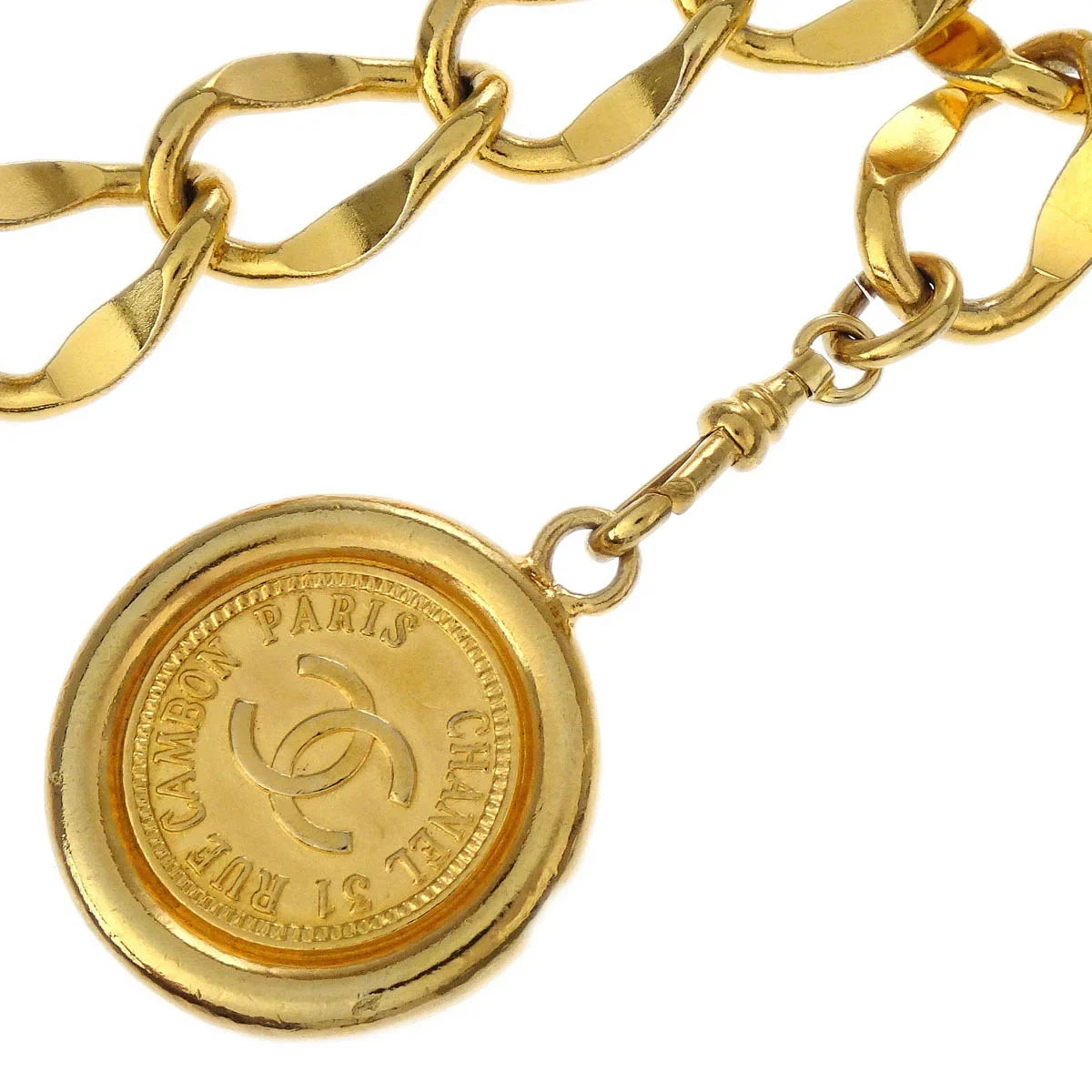 Chanel Chain Belt Medallion Gold Small Good