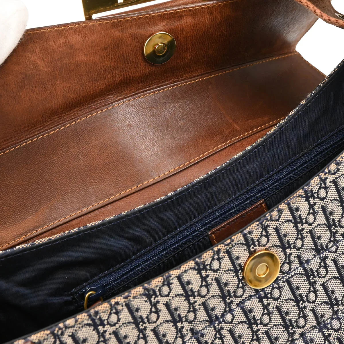 Christian Dior 2002 Navy Trotter Street Chic Columbus Shoulder Bag