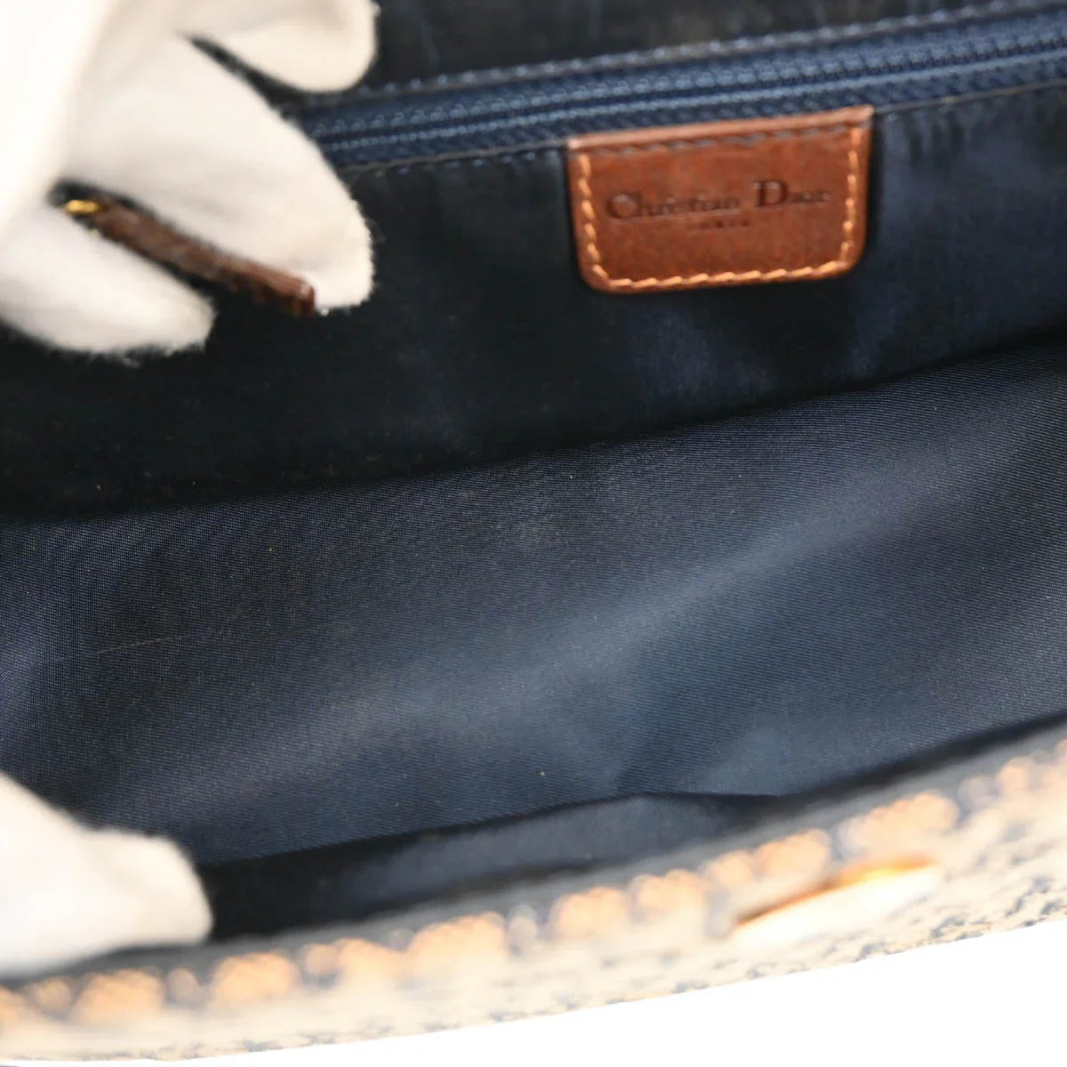 Christian Dior 2002 Navy Trotter Street Chic Columbus Shoulder Bag
