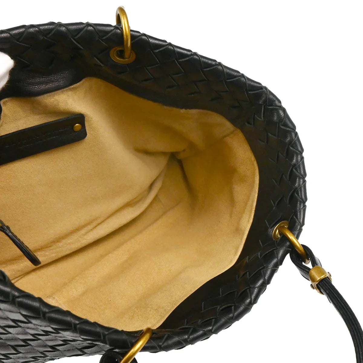 Bottega Veneta Black Intrecciato Capri Tote Handbag