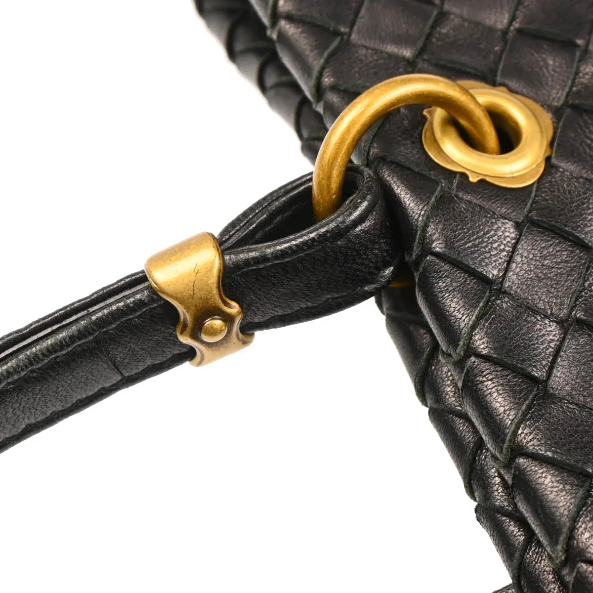 Bottega Veneta Black Intrecciato Capri Tote Handbag