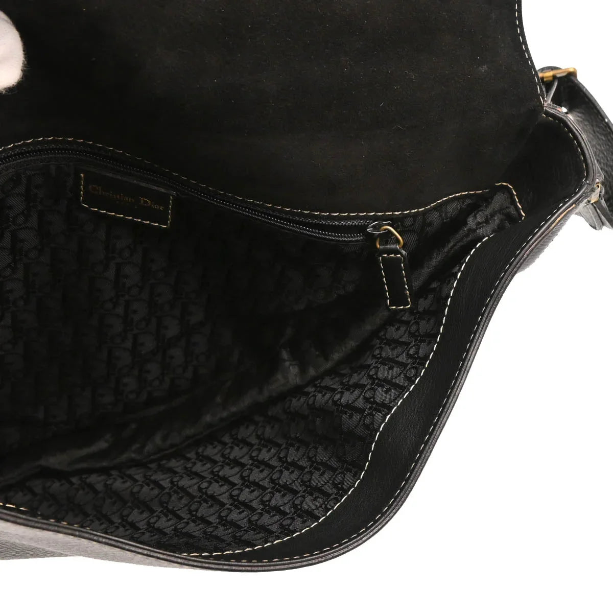 Christian Dior 2002 Black Leather Saddle Shoulder Bag