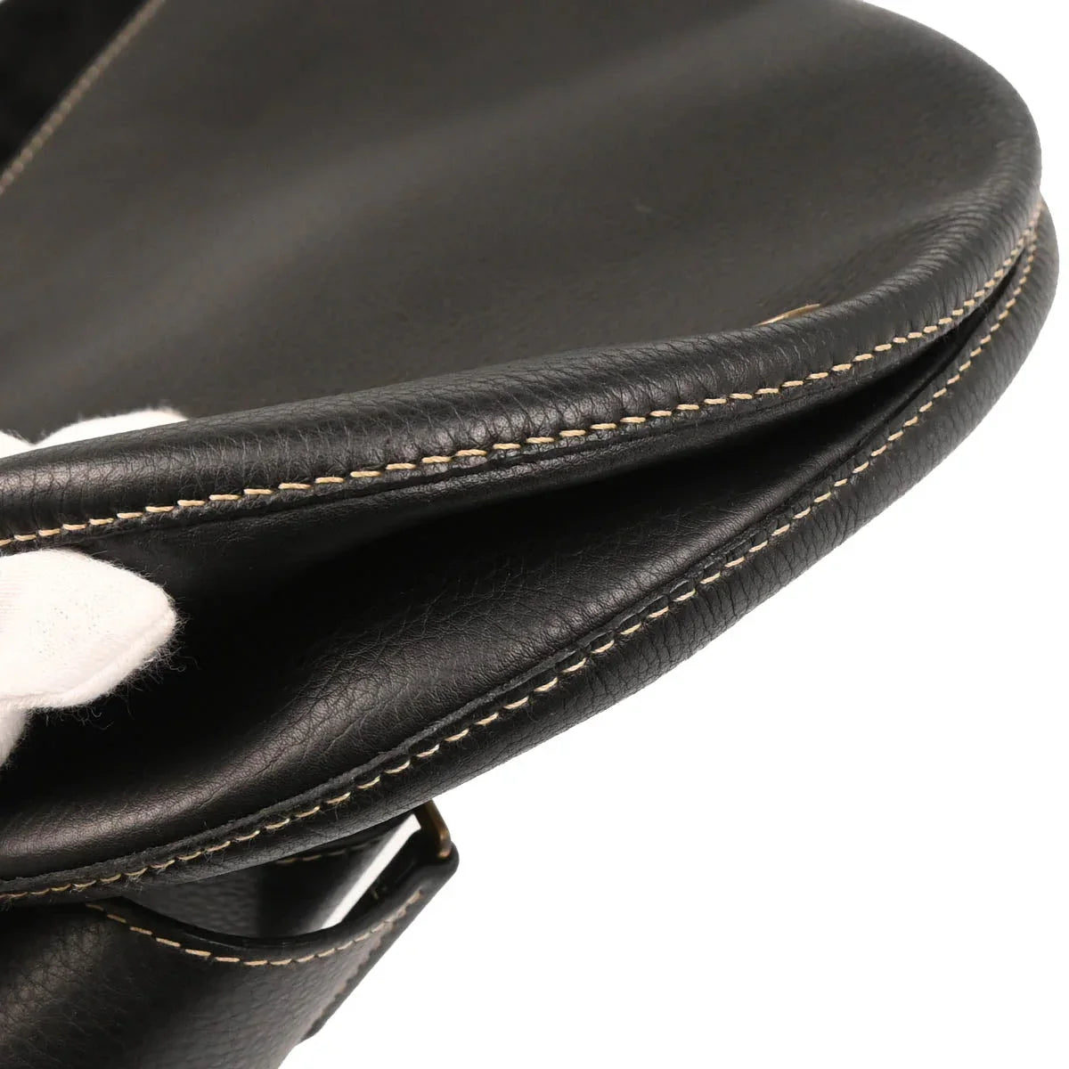 Christian Dior 2002 Black Leather Saddle Shoulder Bag