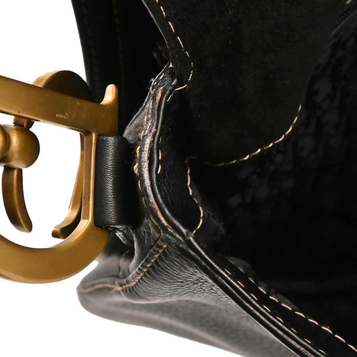 Christian Dior 2002 Black Leather Saddle Shoulder Bag