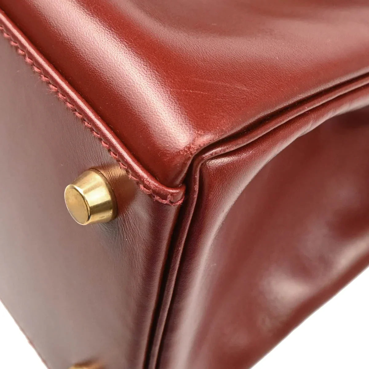 Hermes 1999 Rouge H Box Calf Kelly 32 Retourne Handbag
