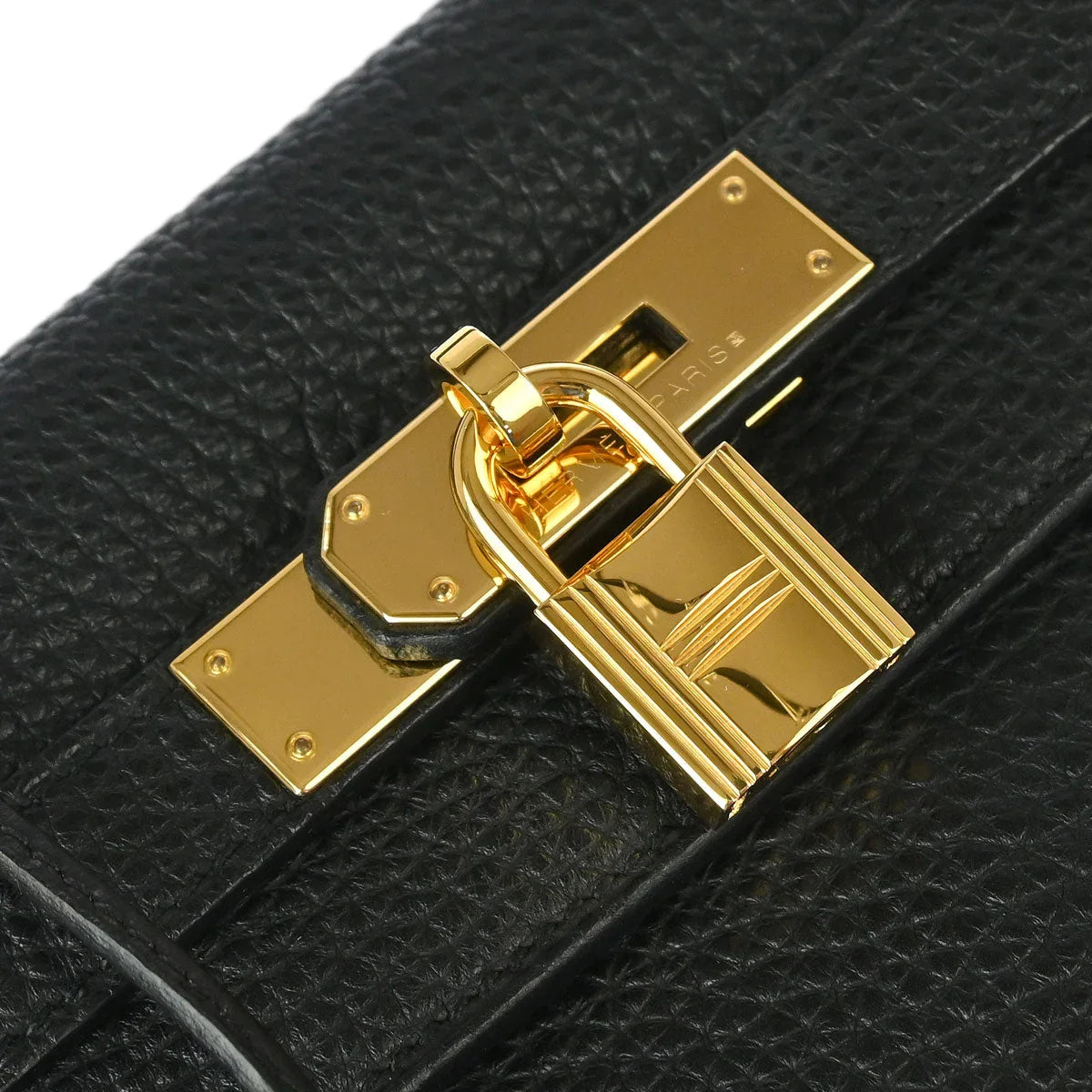 Hermes 2007 Black Togo Kelly 28 Retourne 2way Shoulder Handbag