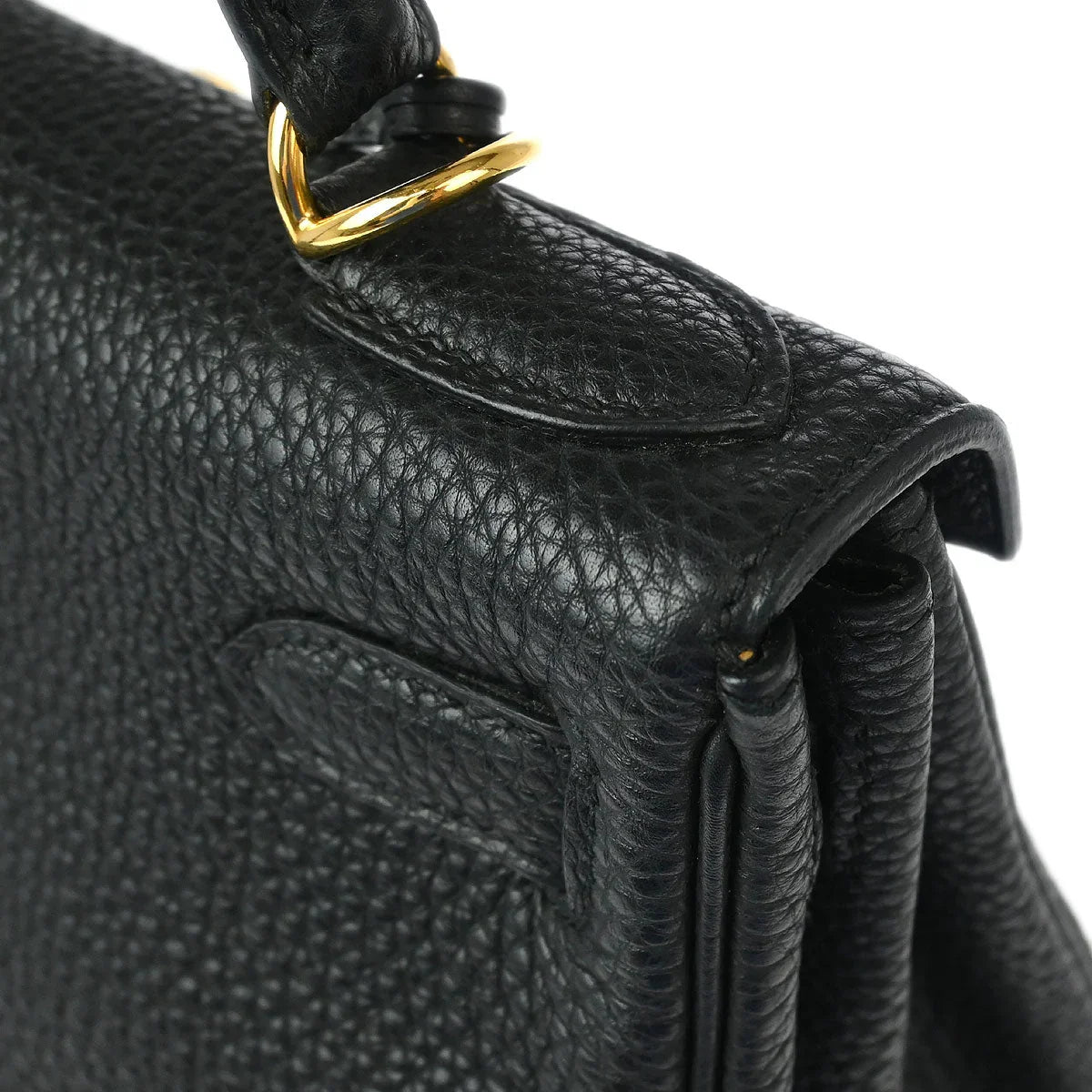 Hermes 2007 Black Togo Kelly 28 Retourne 2way Shoulder Handbag