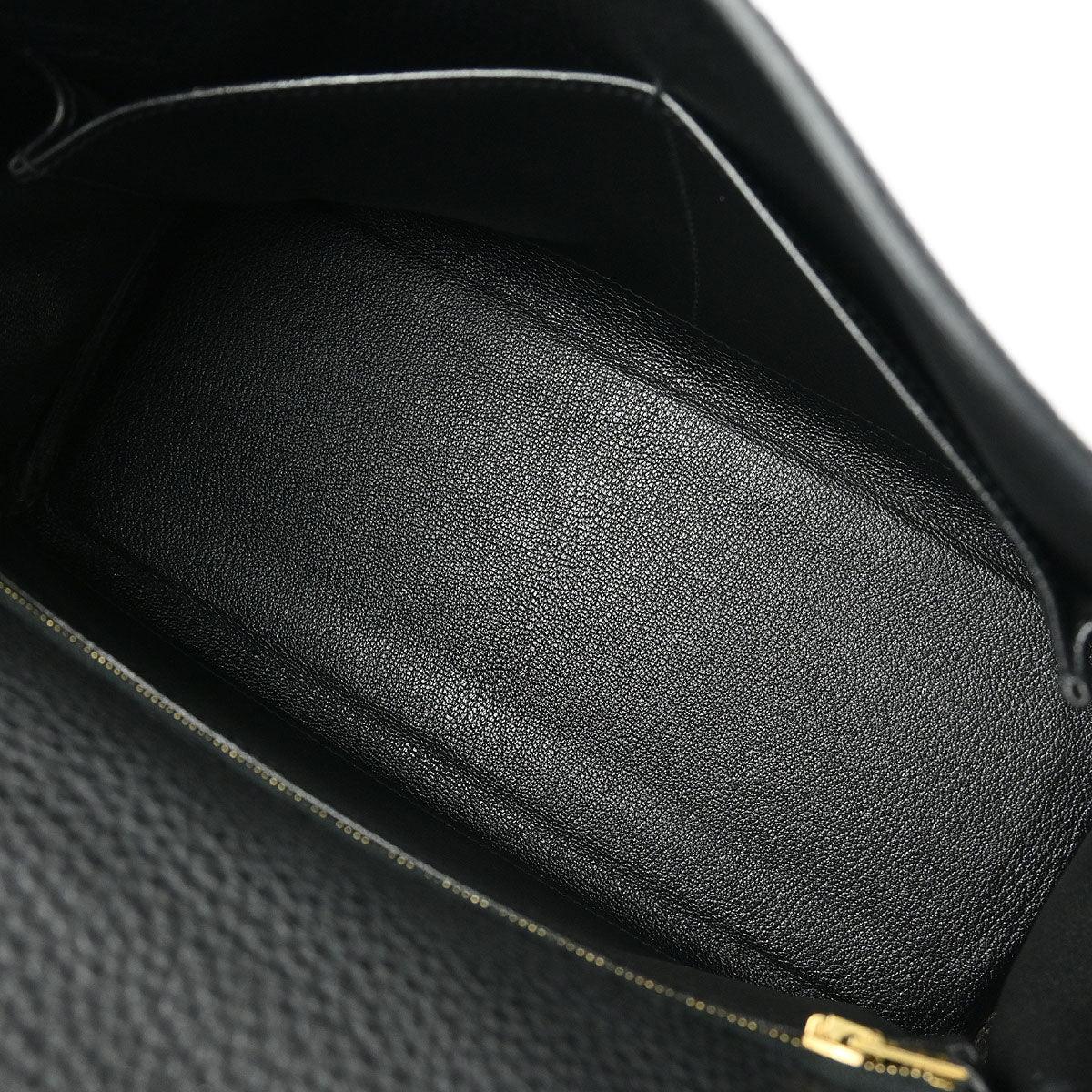 Hermes 2007 Black Togo Kelly 28 Retourne 2way Shoulder Handbag