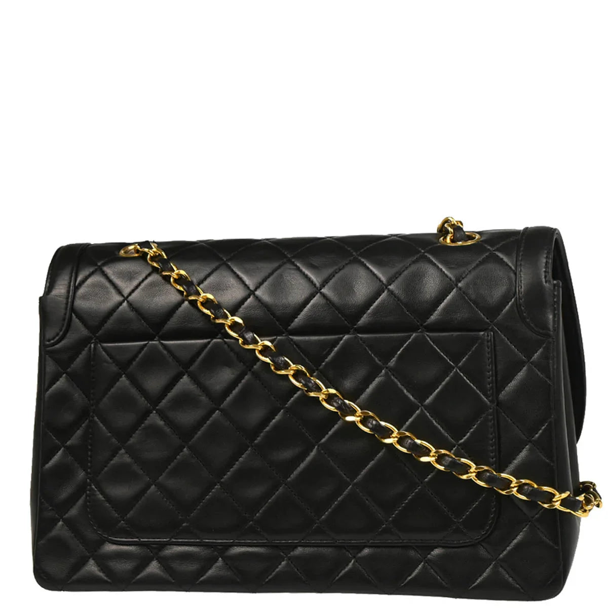 Chanel 1989-1991 Black Lambskin Shoulder Bag