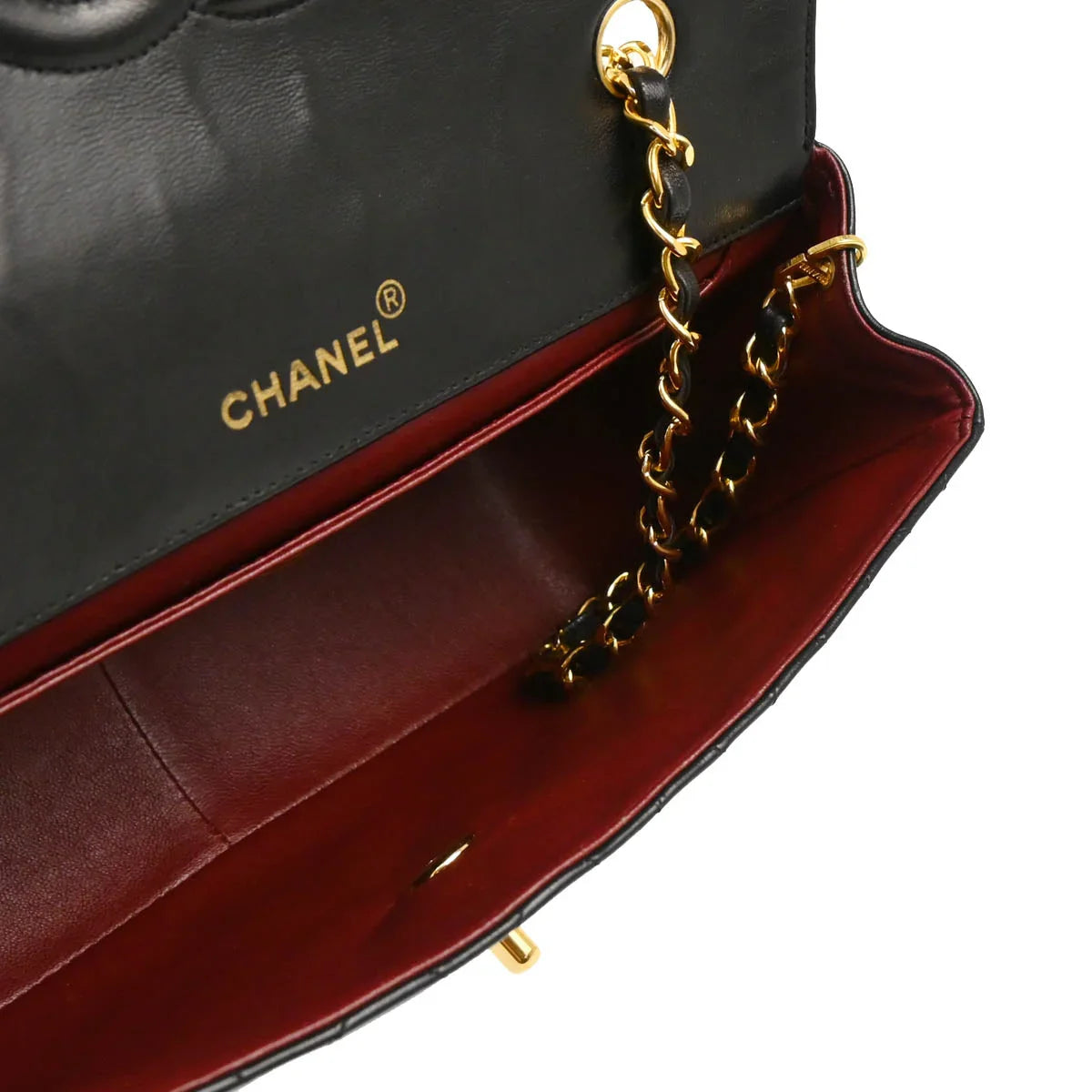 Chanel 1989-1991 Black Lambskin Shoulder Bag