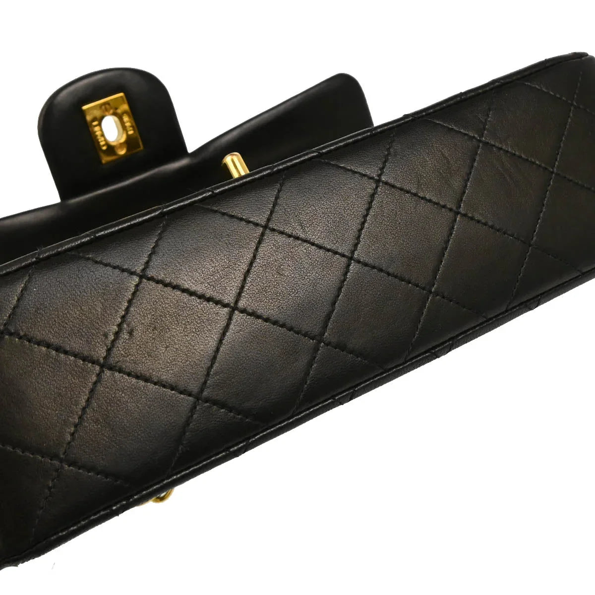 Chanel 1994-1996 Black Lambskin Small Classic Double Flap Shoulder Bag