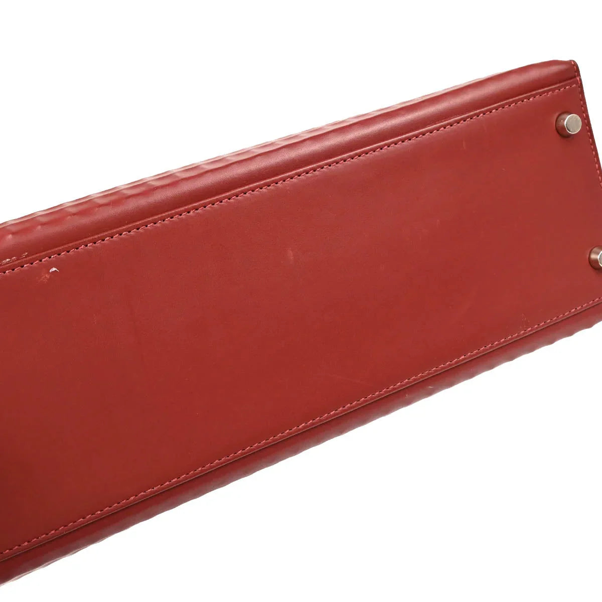 Hermes 2003 Rouge H Ever Deutch Waffle Kelly 32 Sellier 2way Shoulder Handbag