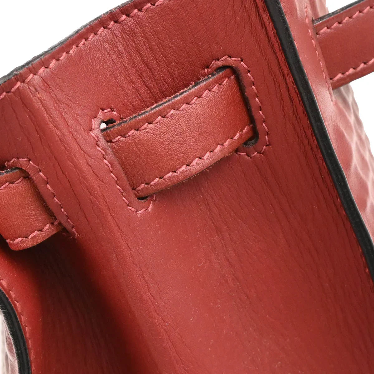 Hermes 2003 Rouge H Ever Deutch Waffle Kelly 32 Sellier 2way Shoulder Handbag