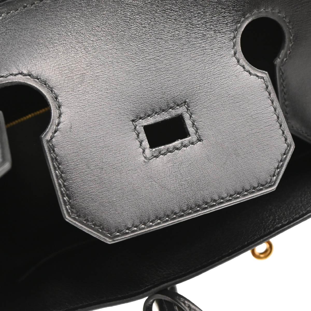Hermes 1997 Black Box Calf Haut a Courroies 32 Handbag