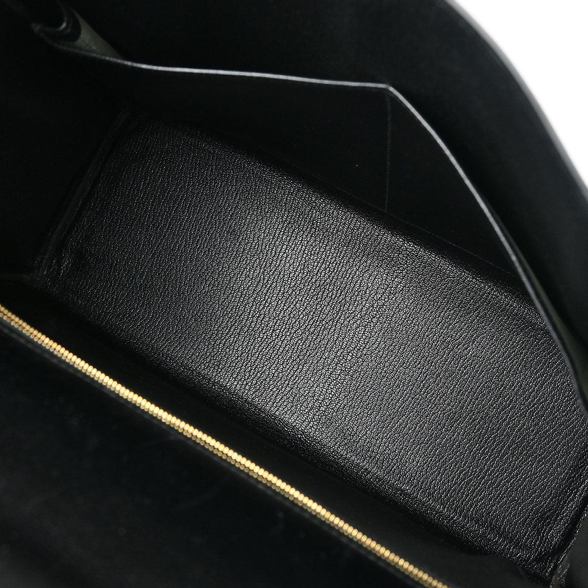 Hermes 2002 Black Box Calf Kelly 32 Retourne 2way Shoulder Handbag