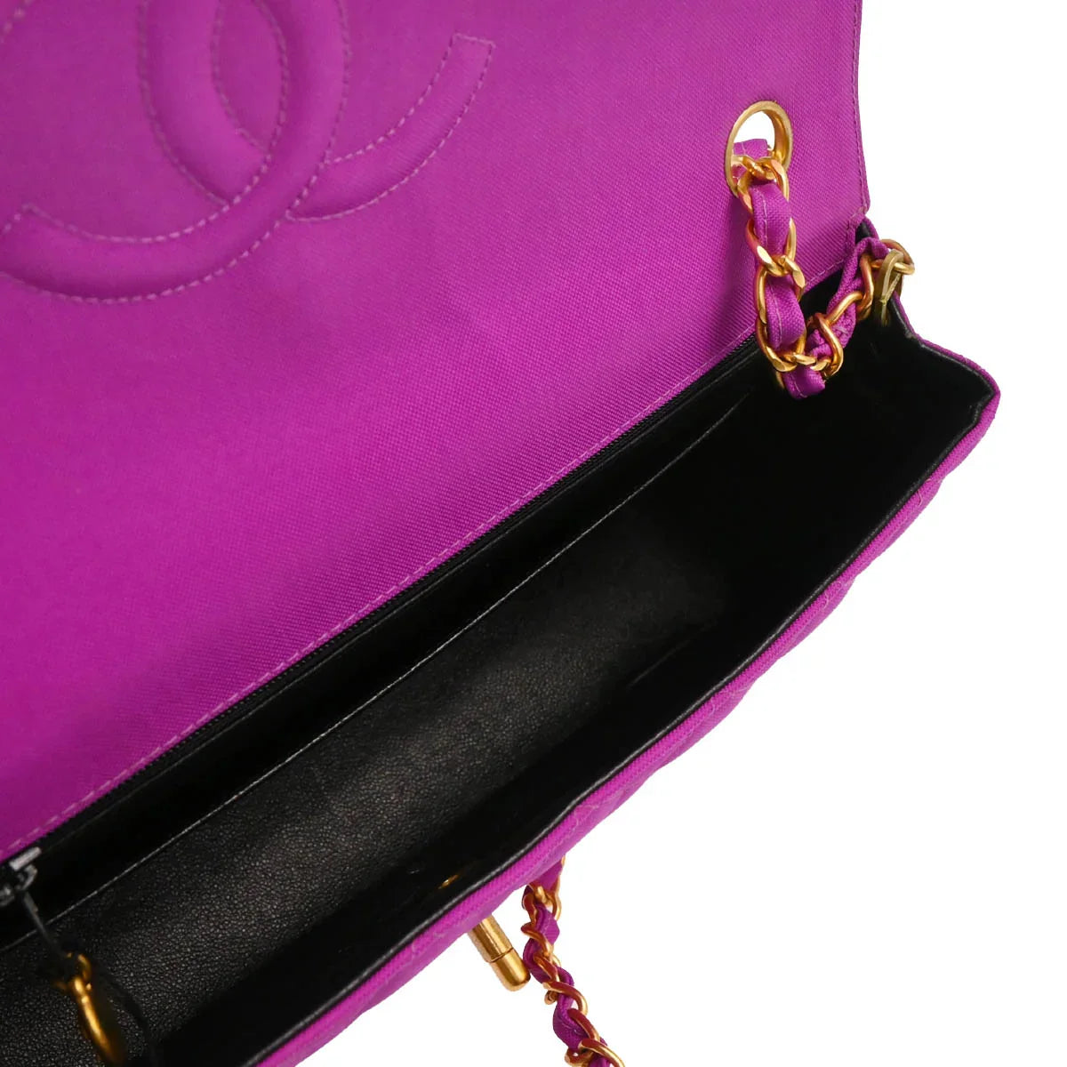 Chanel 1994-1996 Purple Nylon Shoulder Bag