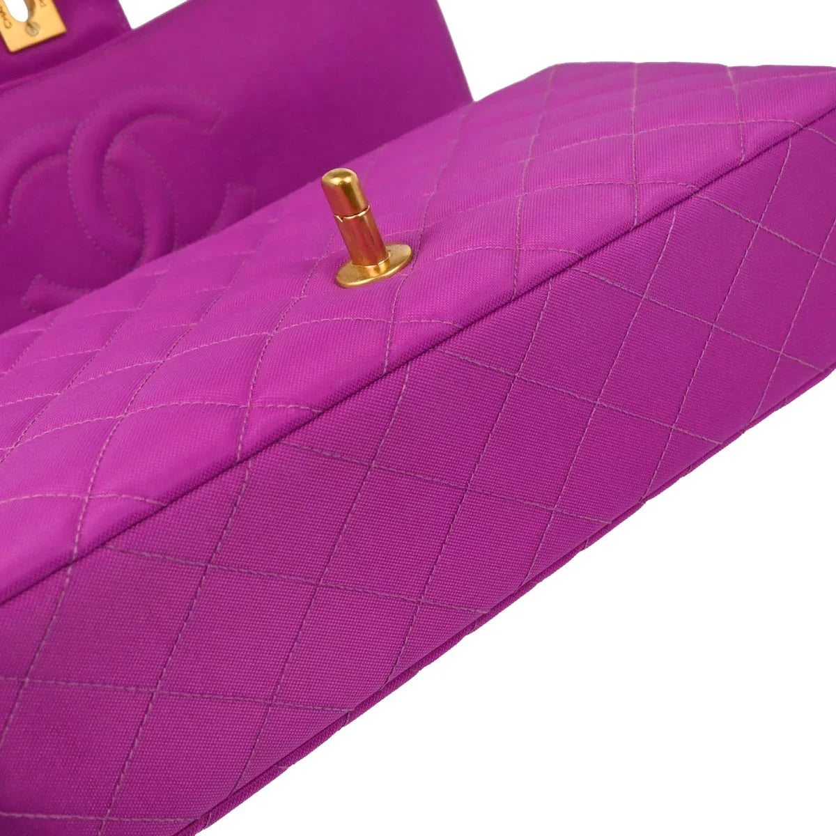 Chanel 1994-1996 Purple Nylon Shoulder Bag