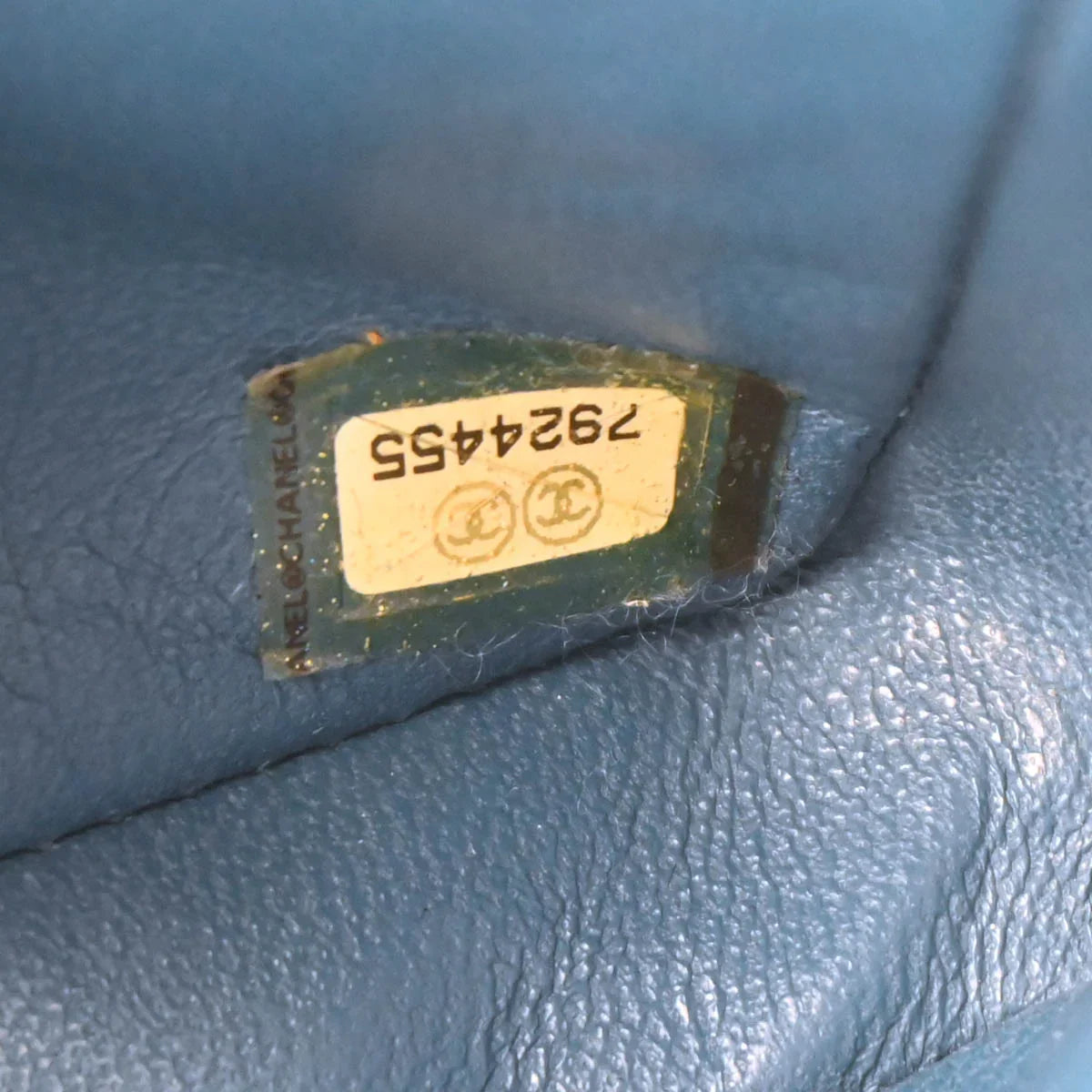 Chanel 2001-2003 Blue Tweed East West Shoulder Bag
