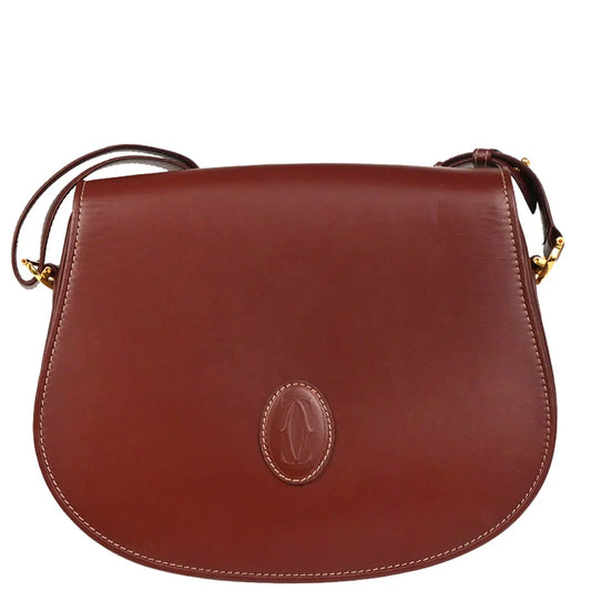 Cartier Bordeaux Leather Must de Cartier Shoulder Bag