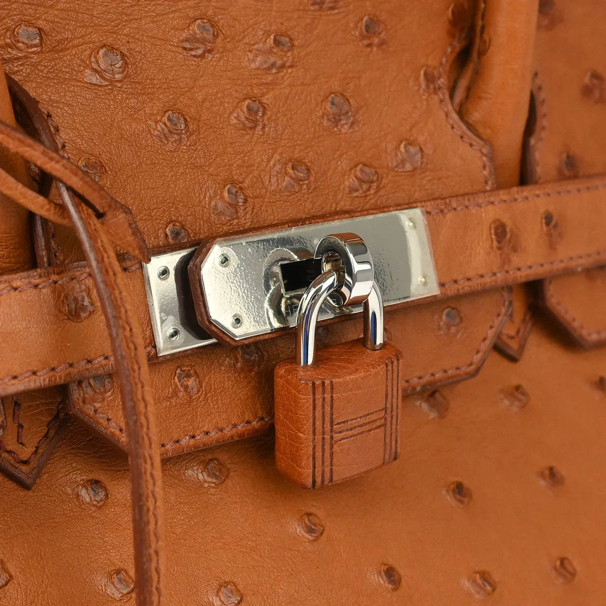 Hermes * 2007 Cognac Ostrich Birkin 30 Handbag