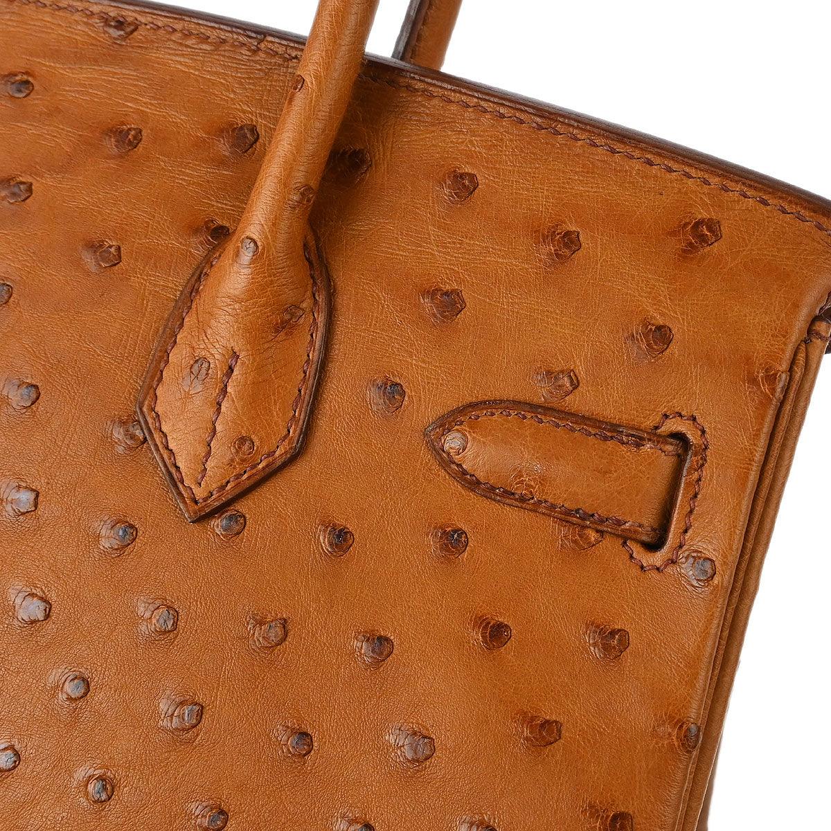 Hermes * 2007 Cognac Ostrich Birkin 30 Handbag