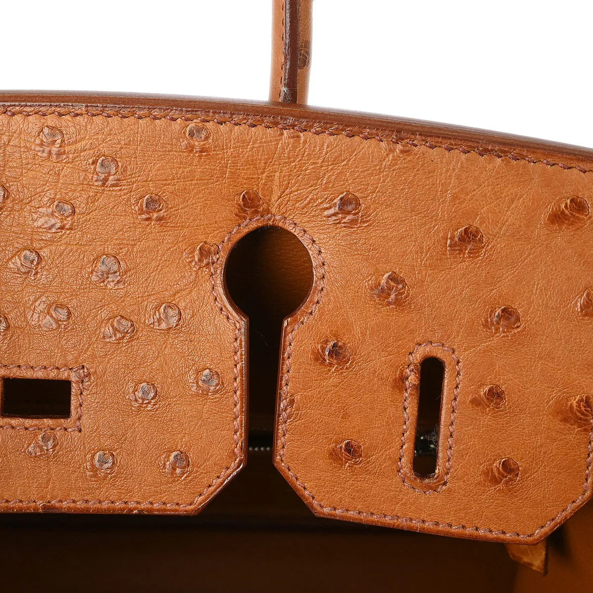 Hermes * 2007 Cognac Ostrich Birkin 30 Handbag