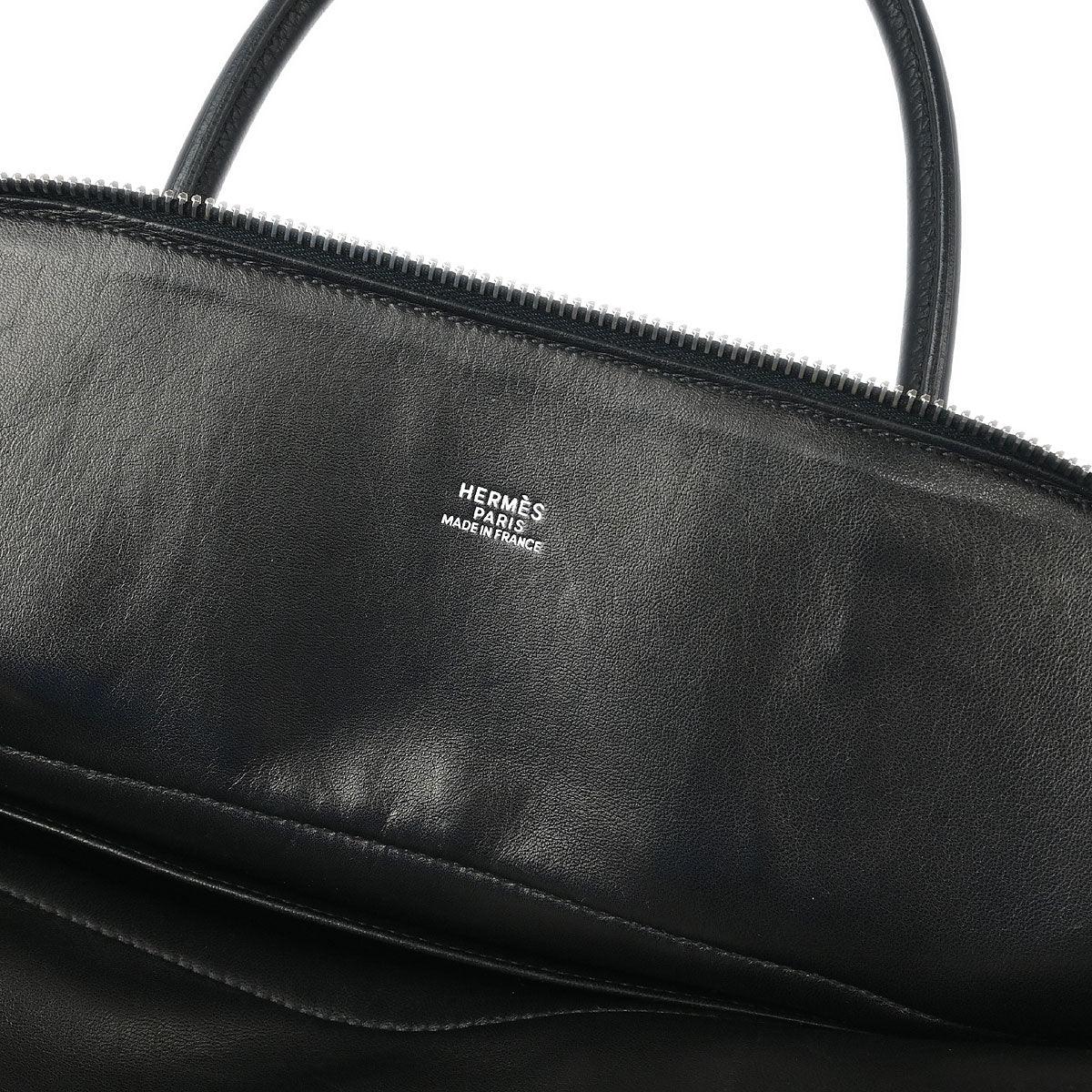 Hermes 2005 Black Taurillon Clemence Bolide 31 2way Handbag
