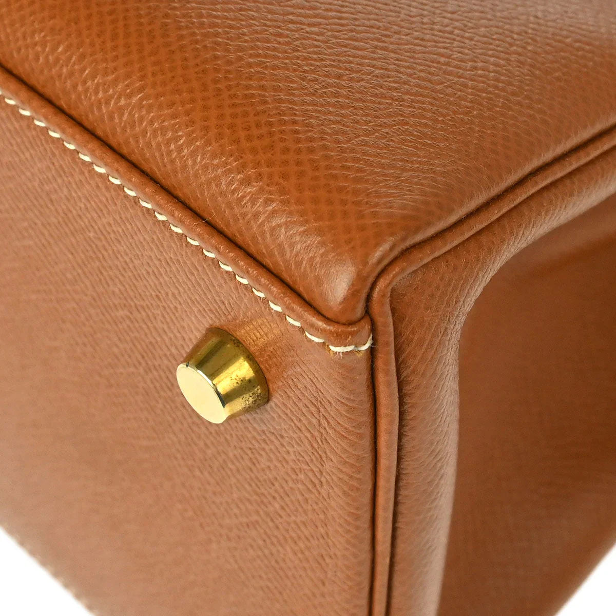 Hermes 1997 Gold Courchevel Kelly 28 Retourne 2way Shoulder Handbag