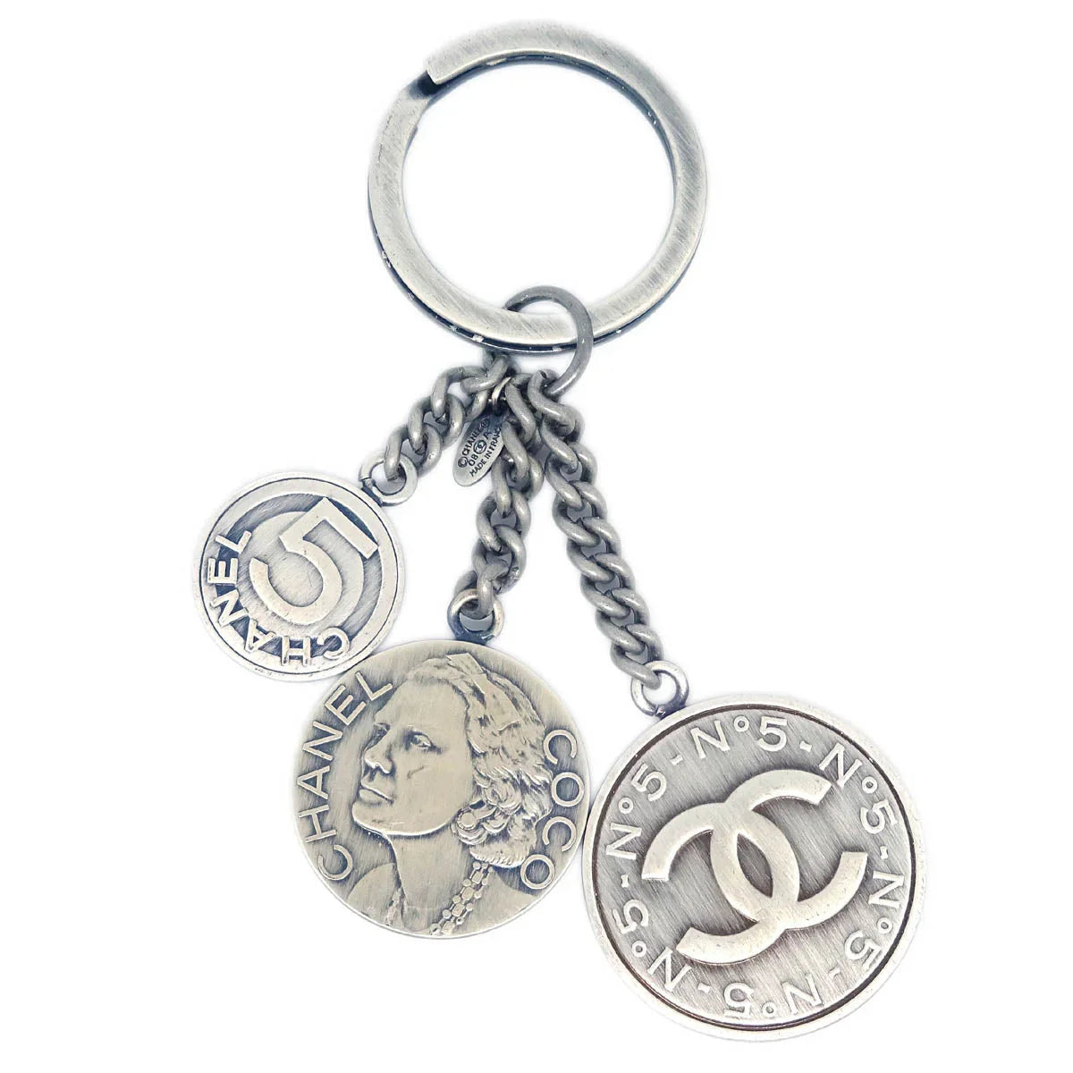 Chanel Silver Medallion Key Holder Small Good 08A