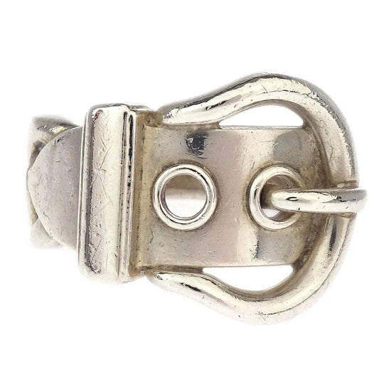 Hermes Boucle Sellier Ring Silver #48